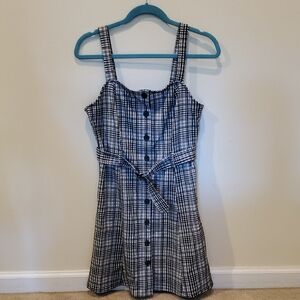 SO Black and White Plaid Mini Dress